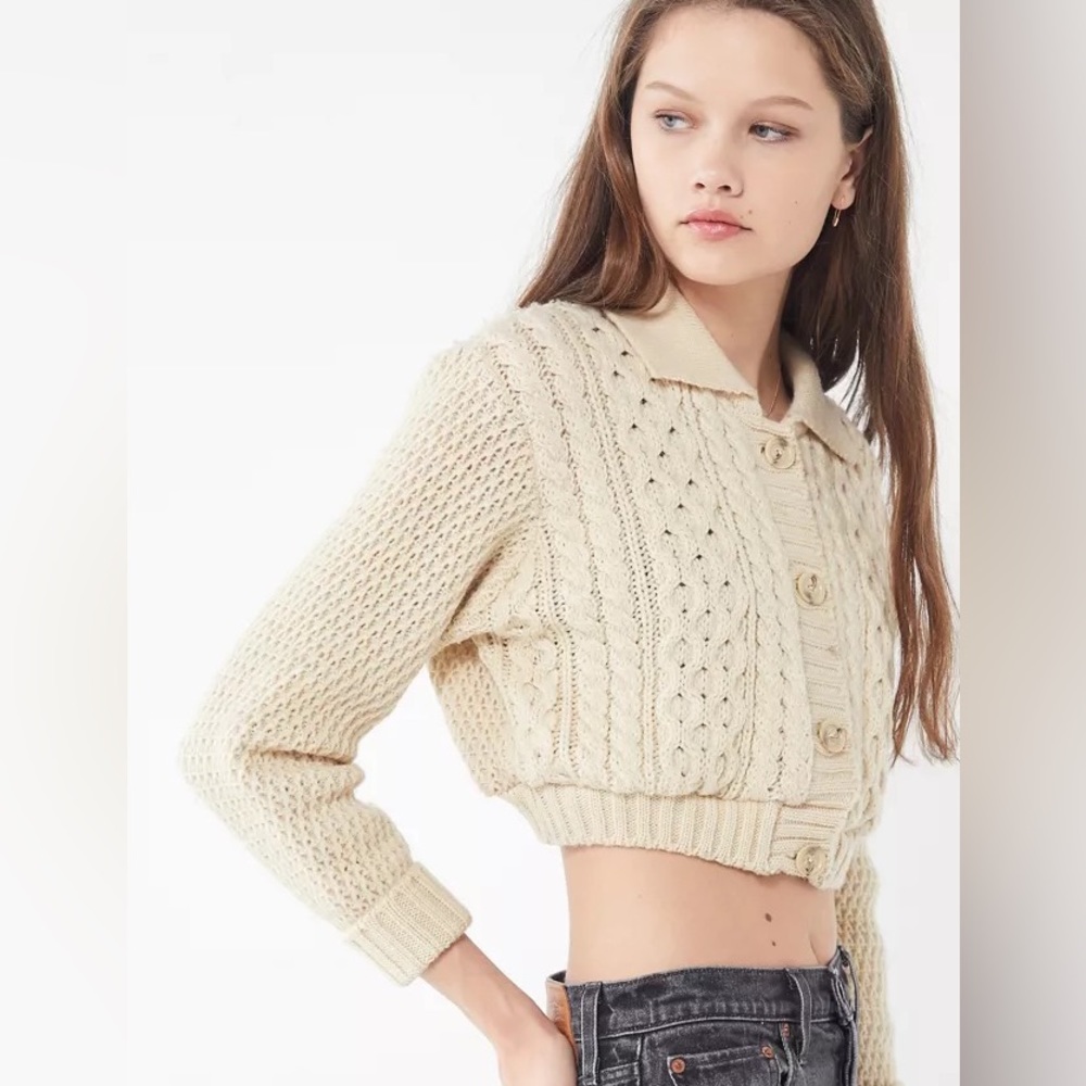 Urban Outfitters Cropped Fisherman Sweater